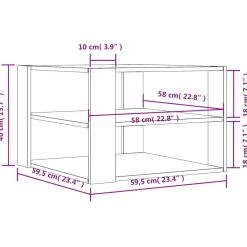 Mesa de centro Triunfo 2 estantes 40x59,5x59,5 cm