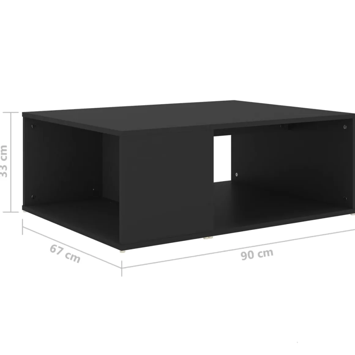 Mesa de centro Veha 2 compartimentos 33x90x67 cm