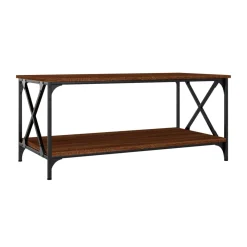 Mesa de centro Yuzu rectangular estante inferior 45x100x50 cm