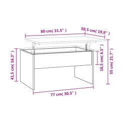 Mesa de centro Zena elevable 41,5-55x80x50,5 cm