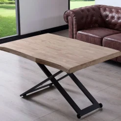 Mesa de centro Zoe elevable con tapa irregular 49-76x120x80 cm