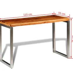 Mesa de comedor Almarza rectangular madera de sheesham natural 76x115x55 cm