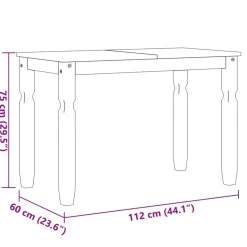 Mesa de comedor Corona madera de pino 75x112x60 cm