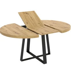 Mesa de comedor Duna redonda extensible nordic/negro Ø110-158x77 cm