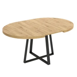 Mesa de comedor Duna redonda extensible nordic/negro Ø110-158x77 cm