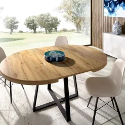 Mesa de comedor Duna redonda extensible nordic/negro Ø110-158x77 cm