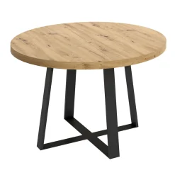Mesa de comedor Duna redonda extensible nordic/negro Ø110-158x77 cm