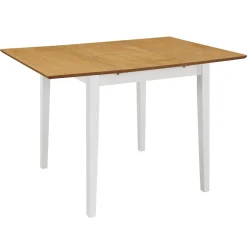 Mesa de comedor extensible blanco/natural 74x80-120x50 cm
