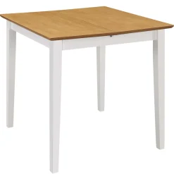 Mesa de comedor extensible blanco/natural 74x80-120x50 cm