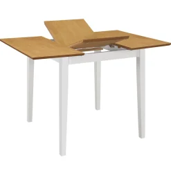 Mesa de comedor extensible blanco/natural 74x80-120x50 cm