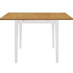 Mesa de comedor extensible blanco/natural 74x80-120x50 cm