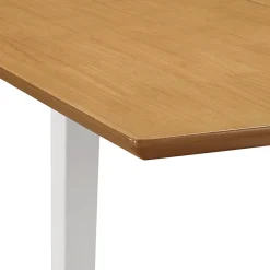 Mesa de comedor extensible blanco/natural 74x80-120x50 cm