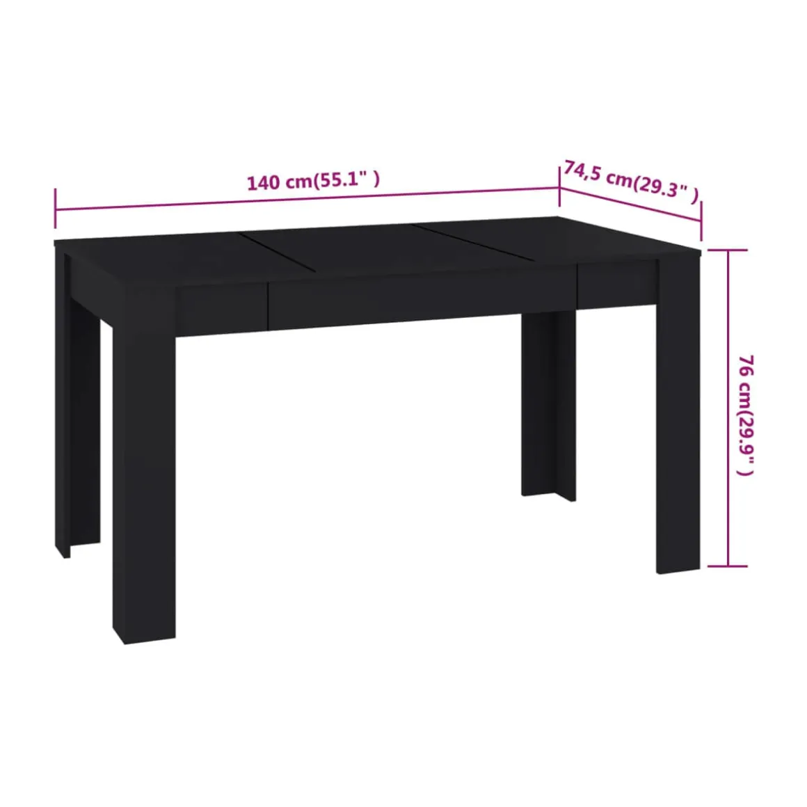 Mesa de comedor fija Cora 76x140x74,5 cm