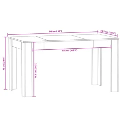 Mesa de comedor fija Cora 76x140x74,5 cm