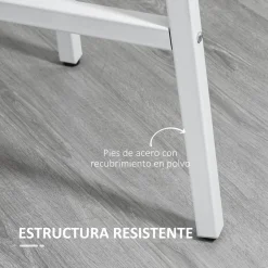 Mesa de comedor Galway Homcom 4 personas natural/blanco Ø80x76 cm