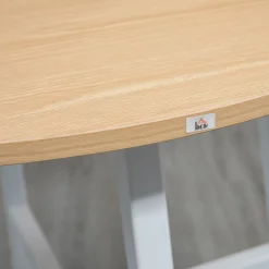 Mesa de comedor Galway Homcom 4 personas natural/blanco Ø80x76 cm