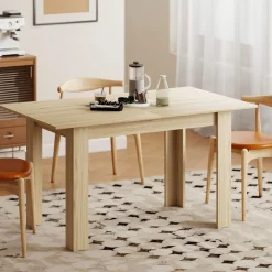Mesa de comedor Katy Homcom extensible natural 75x140-180x90 cm
