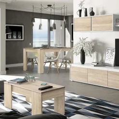 Mesa de comedor Kendra extensible roble canadian 78x140-190x90 cm
