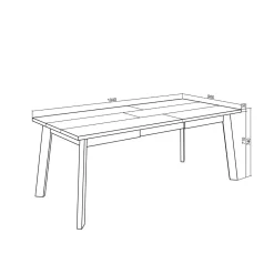 Mesa de comedor Kroma diseño fijo 74x194x90 cm