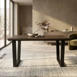 Mesa de comedor Kroma diseño fijo patas en U 74x167x90 cm