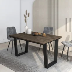 Mesa de comedor Kroma diseño fijo patas en U 74x167x90 cm