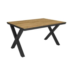 Mesa de comedor Kroma diseño fijo patas en X 75x194x90 cm