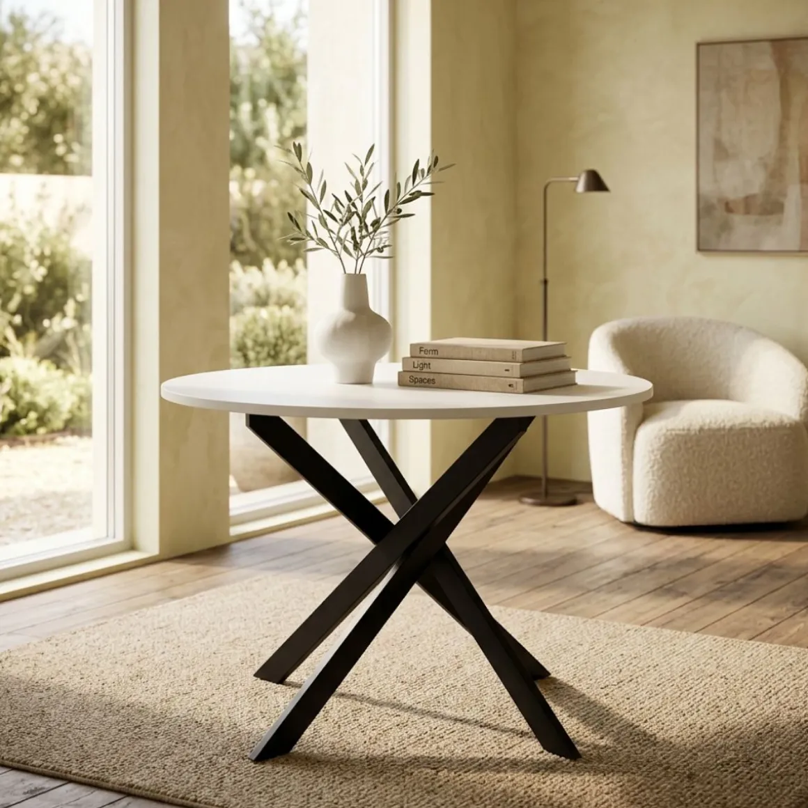 Mesa de comedor Kroma redonda diseño fijo Ø90x77 cm