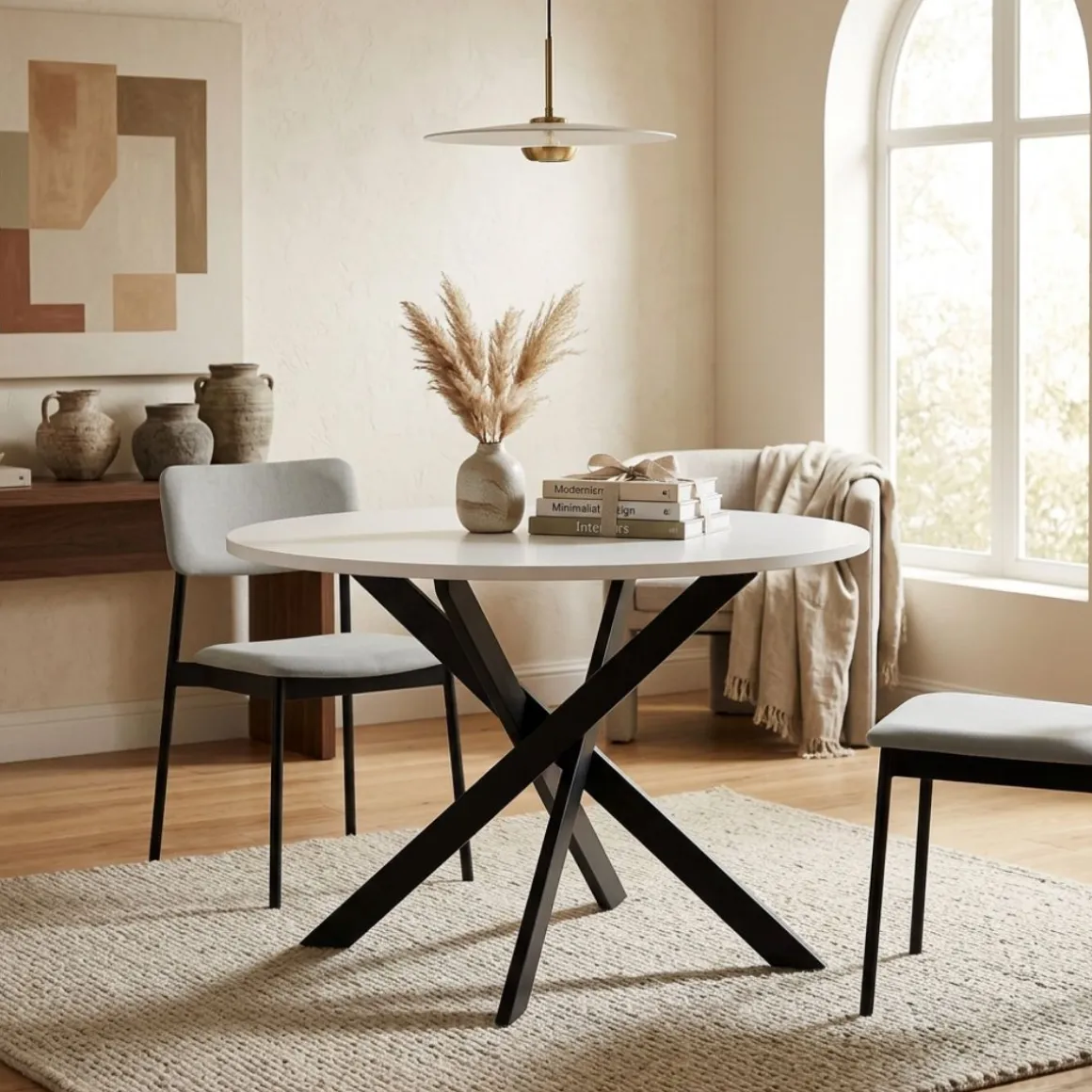 Mesa de comedor Kroma redonda diseño fijo Ø90x77 cm
