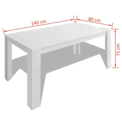 Mesa de comedor Lemuy 75x140x80 cm