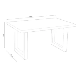 Mesa de comedor Loft fija 75x160x100 cm
