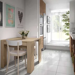 Mesa de comedor Malvin 5 posiciones roble 78x51-237x90 cm