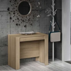 Mesa de comedor Malvin 5 posiciones roble 78x51-237x90 cm