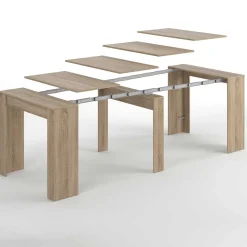 Mesa de comedor Malvin 5 posiciones roble 78x51-237x90 cm