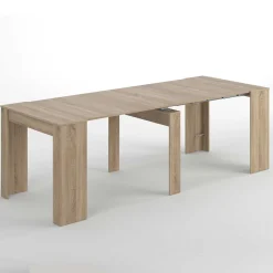 Mesa de comedor Malvin 5 posiciones roble 78x51-237x90 cm