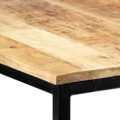 Mesa de comedor Marina madera maciza natural/negro 75x140x70 cm