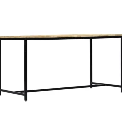 Mesa de comedor Marina madera maciza natural/negro 75x140x70 cm