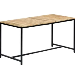 Mesa de comedor Marina madera maciza natural/negro 75x140x70 cm