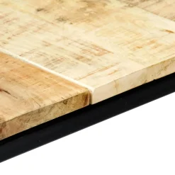 Mesa de comedor Marina madera maciza natural/negro 75x140x70 cm