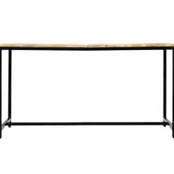 Mesa de comedor Marina madera maciza natural/negro 75x140x70 cm