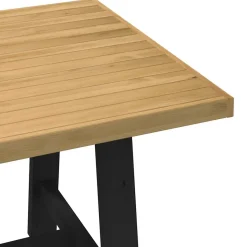 Mesa de comedor Noain diseño A madera de pino natural/negro 75x180x90 cm