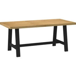 Mesa de comedor Noain diseño A madera de pino natural/negro 75x180x90 cm