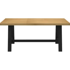 Mesa de comedor Noain diseño A madera de pino natural/negro 75x180x90 cm