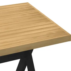 Mesa de comedor Noain diseño X madera de pino natural/negro 75x160x90 cm