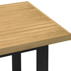 Mesa de comedor Noain diseño U madera de pino natural/negro 75x160x90 cm