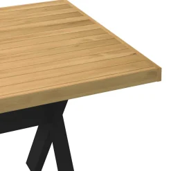 Mesa de comedor Noain diseño X madera de pino natural/negro 75x180x90 cm