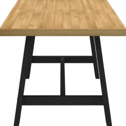 Mesa de comedor Noain diseño A madera de pino natural/negro 75x160x90 cm