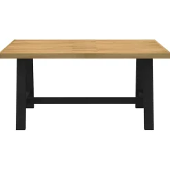 Mesa de comedor Noain diseño A madera de pino natural/negro 75x160x90 cm
