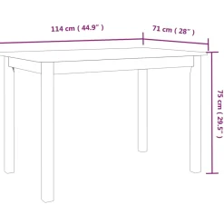 Mesa de comedor Noia rectangular madera de caucho 75x114x71 cm