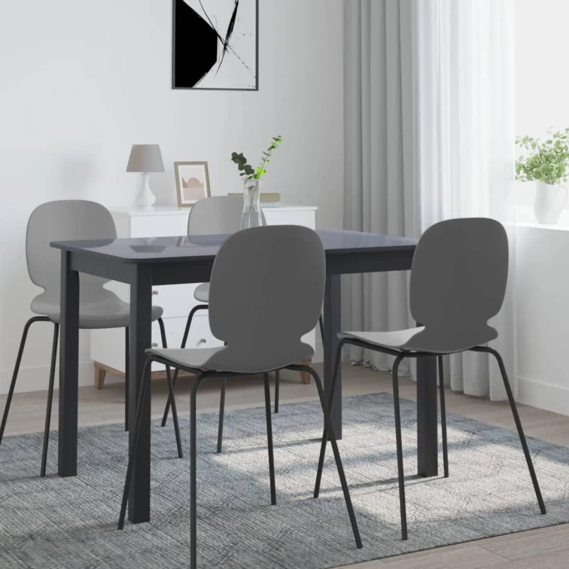 Mesa de comedor Noia rectangular madera de caucho 75x114x71 cm