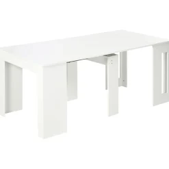 Mesa de comedor Ponia Homcom extensible blanco 75x60-180x85 cm